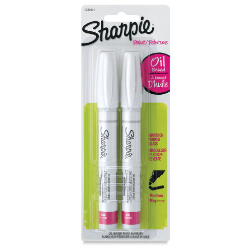 Sharpie White Medium Oil 2pk