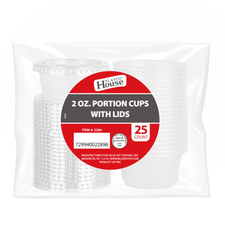 Portion Cup w/Lids 2oz Plastic House