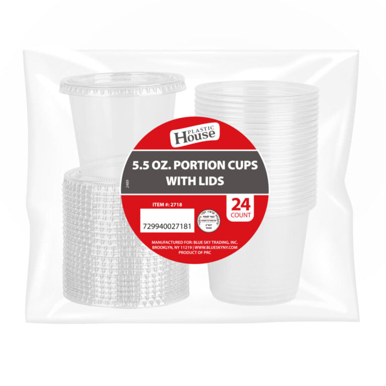 Portion Cup w/Lids 5.5oz Plastic House