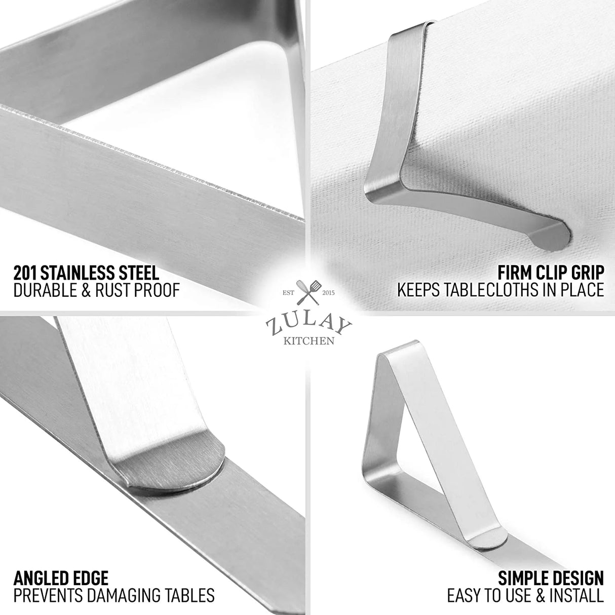 Tablecloth Clips Stainless Steel 6pk Zulay Kitchen