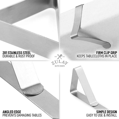 Tablecloth Clips Stainless Steel 6pk Zulay Kitchen