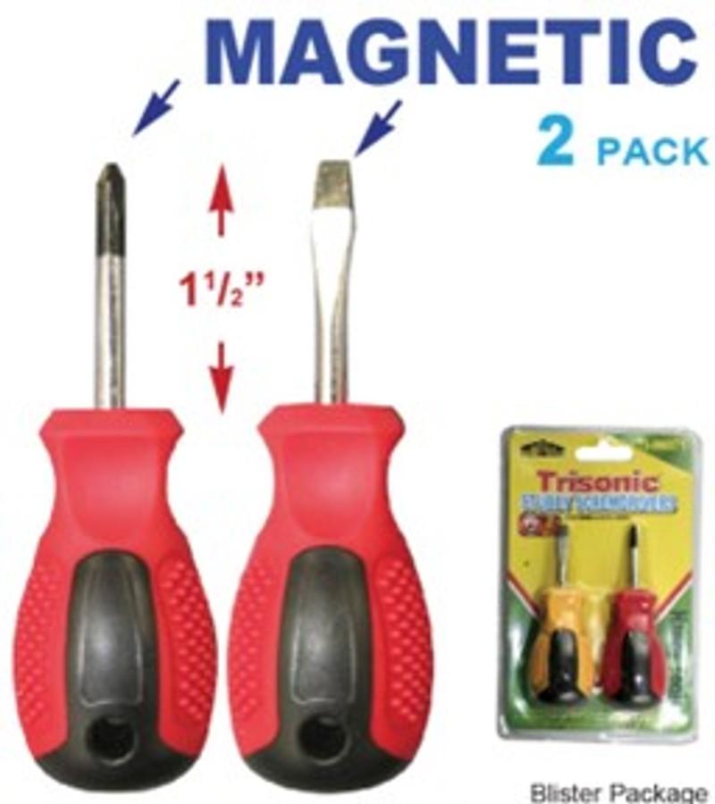 Stubby Magnetic Screwdriver 2PK Trisonic