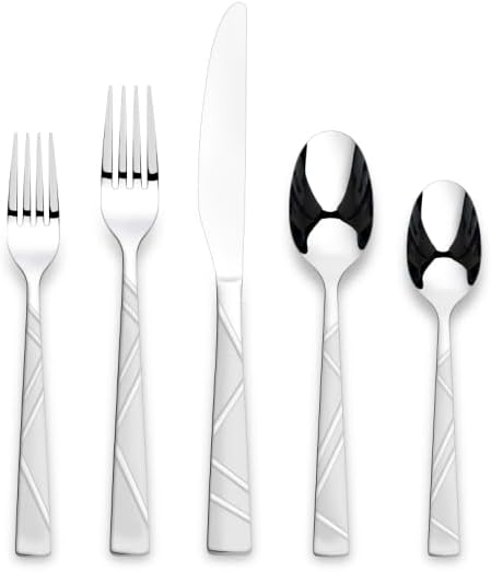 Stainless Steel Flatware 20pc | Jubilee Frost | Silver | Kensington Home