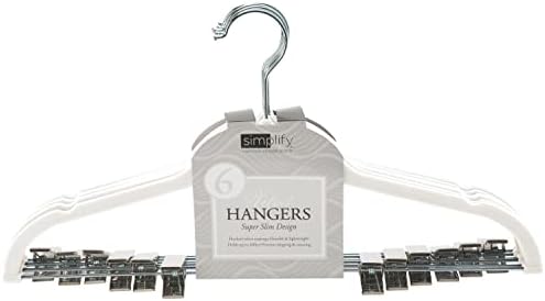 Velvet Hangers Clips 6pk Ivory Simplify