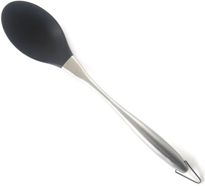 Solid Spoon | Silicone & Stainless Steel | Black | Norpro