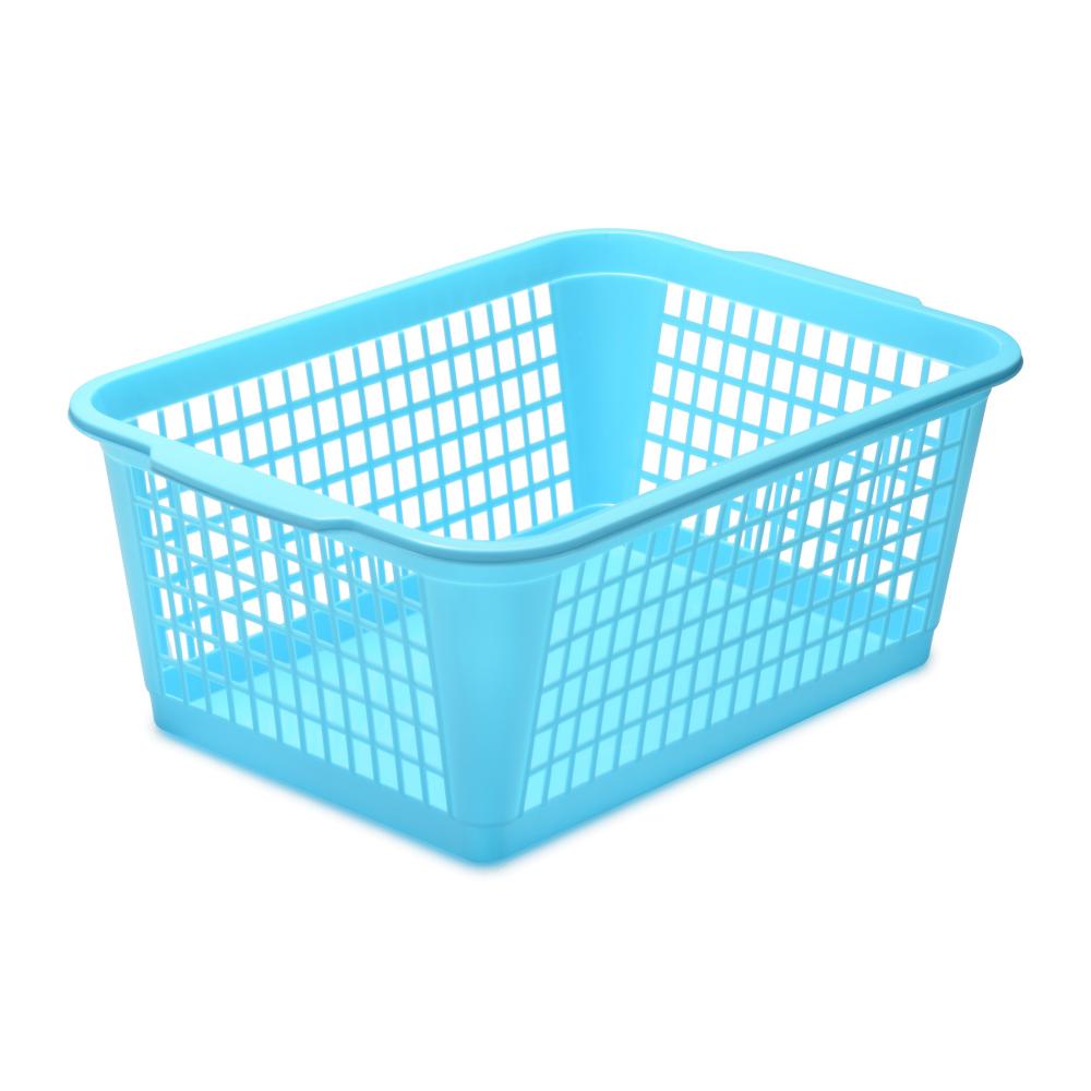 Plastic Rectangular Basket Large Blue YBM