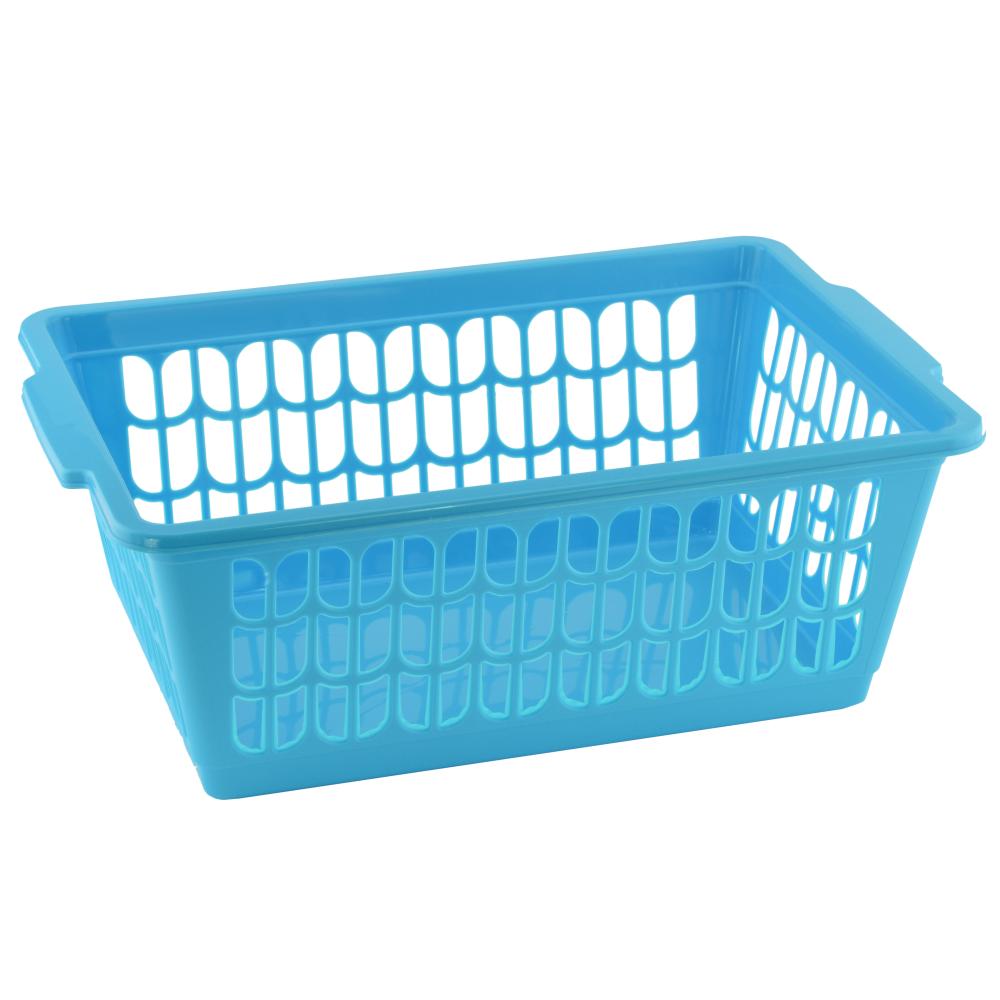 Plastic Rectangular Basket Medium Blue YBM