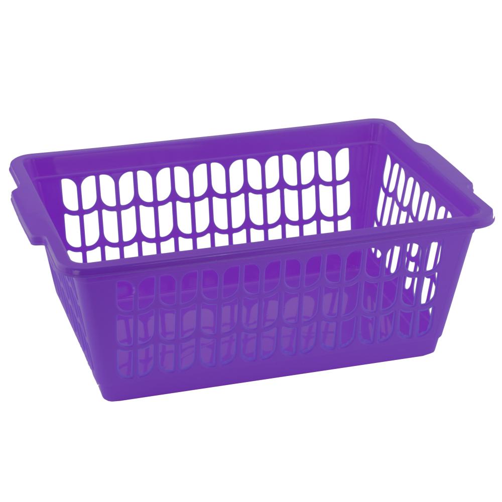 Plastic Rectangular Basket Medium Purple YBM