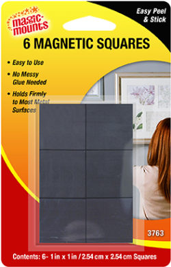 Square Magnets | 1" Peel & Stick | Dark Gray | Magic Mounts