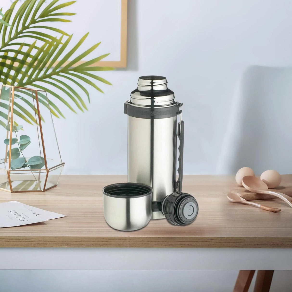 Vacuum Thermos Flask 1L | Stainless Steel | Insulated Travel Bottle | Uniware