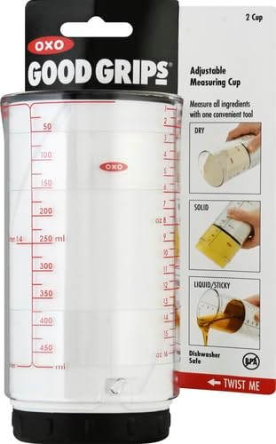Adjustable Measuring Cup | 3.25 x 7.88 x 4.7 inches | 2-Cups | OXO