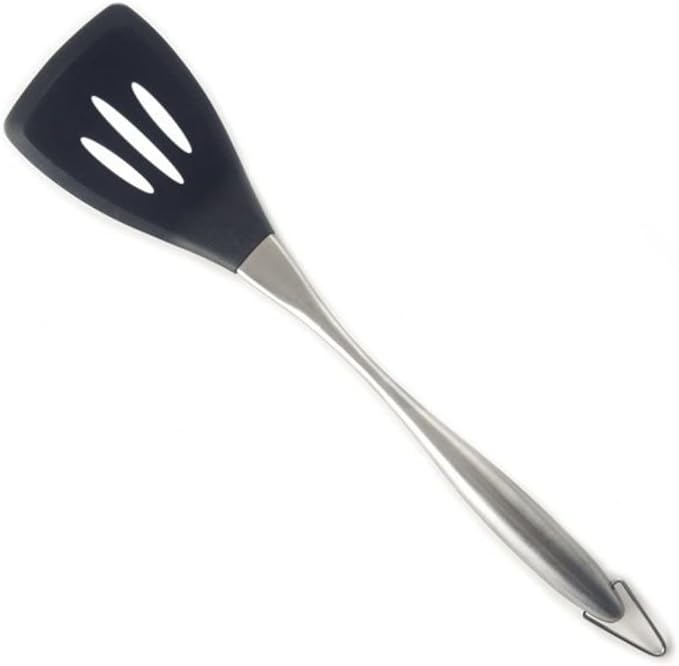 Slotted Turner | Silicone & Stainless Steel | Black | Norpro