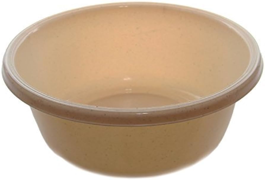 Round Plastic Wash Basin 11QT Beige w/Dots (1151)
