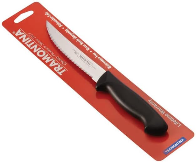 Tramontina Steak Knife 5” | Black | Stainless Steel | Micro Serrated