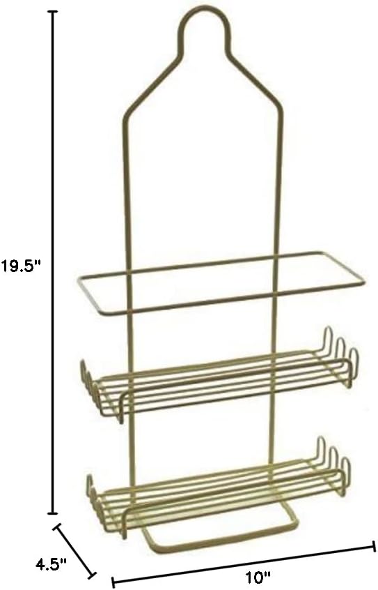 Hanging Shower Caddy 2‑Tier | Rust‑Resistant Metal | Beige | YBM