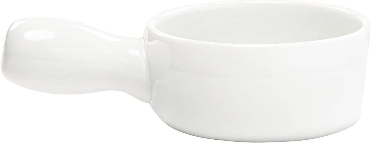 White onion Soup Bowl w/Handle 8.5oz Vikko