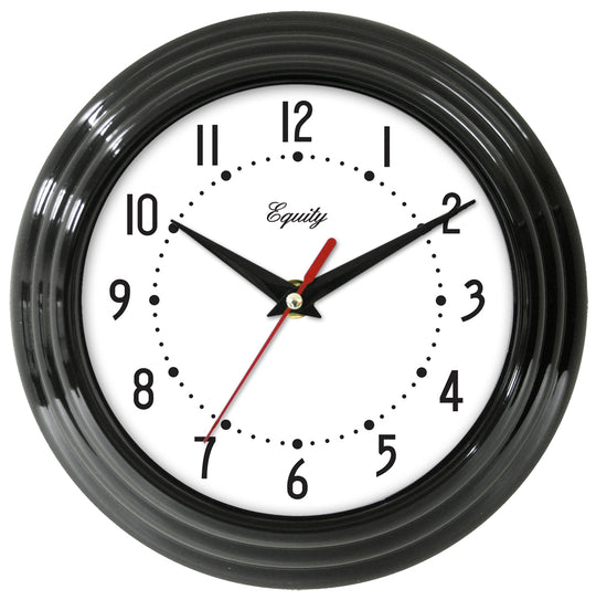 Wall Clock Black 8" Equity