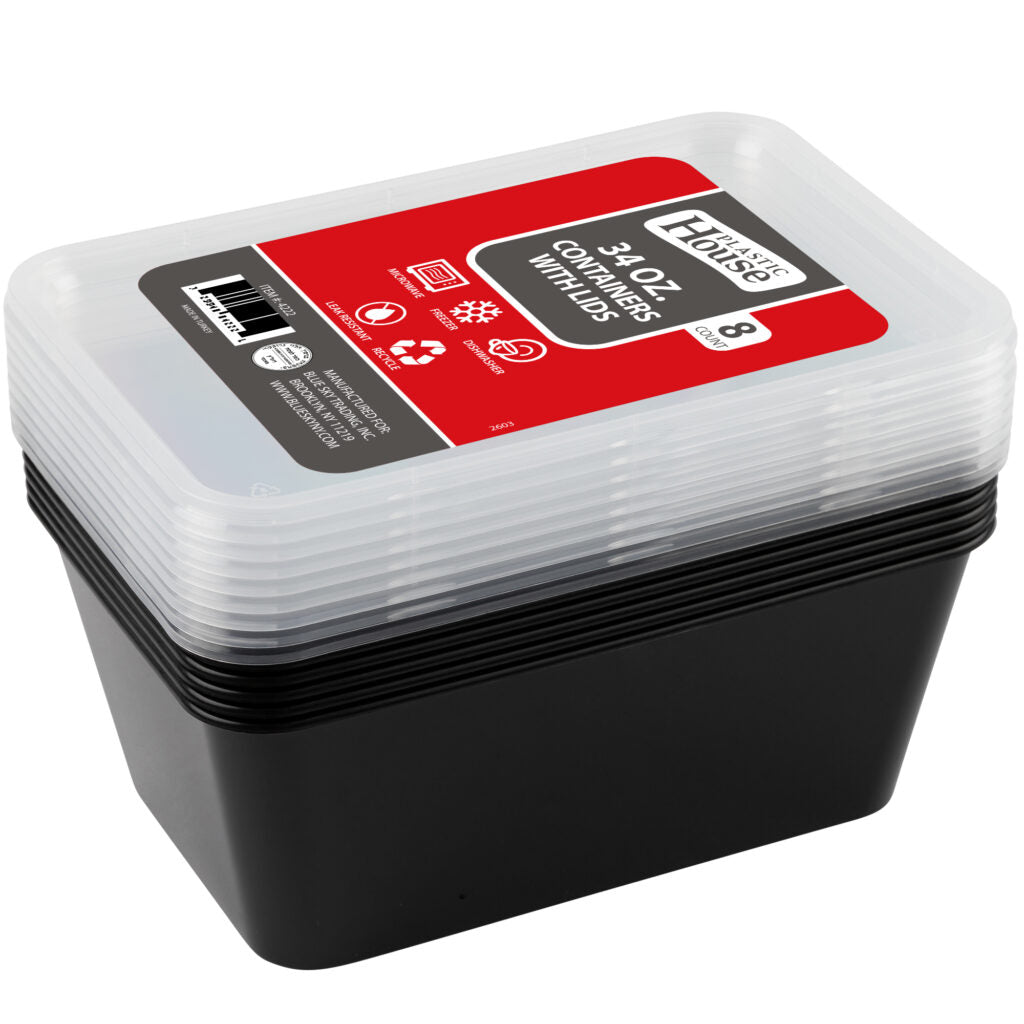 Container w/Lids 34oz Plastic House