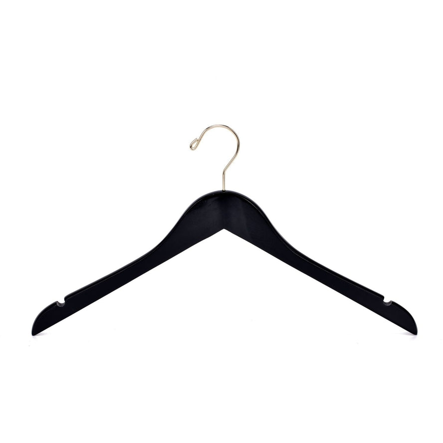 Wooden Suit Hanger Black Gold Hook Quality Hangers