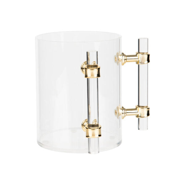 Wash Cup Acrylic Gold Ring Handles