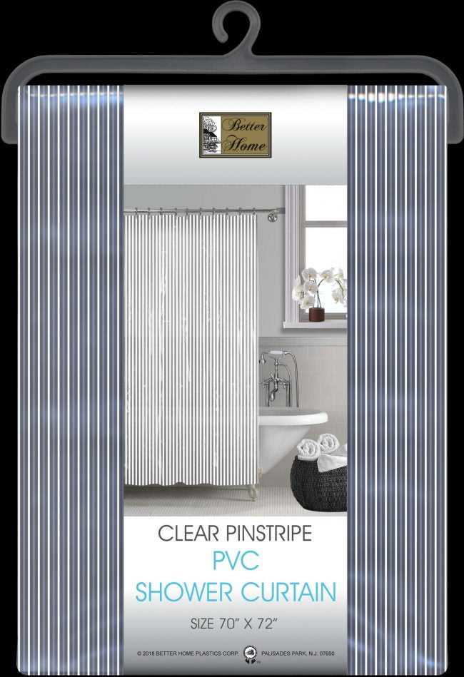 Clear Shower Curtain | Pinstripe | 72” × 72” | Better Home