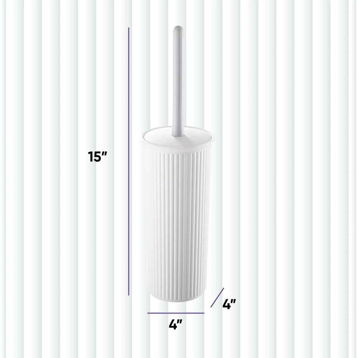 Toilet Bowl Brush and Holder By Superio | Ribbed | White