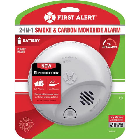First Alert Smoke & Carbon Monoxide Detector | 10-Year Battery | SMCO210 | Slim Design