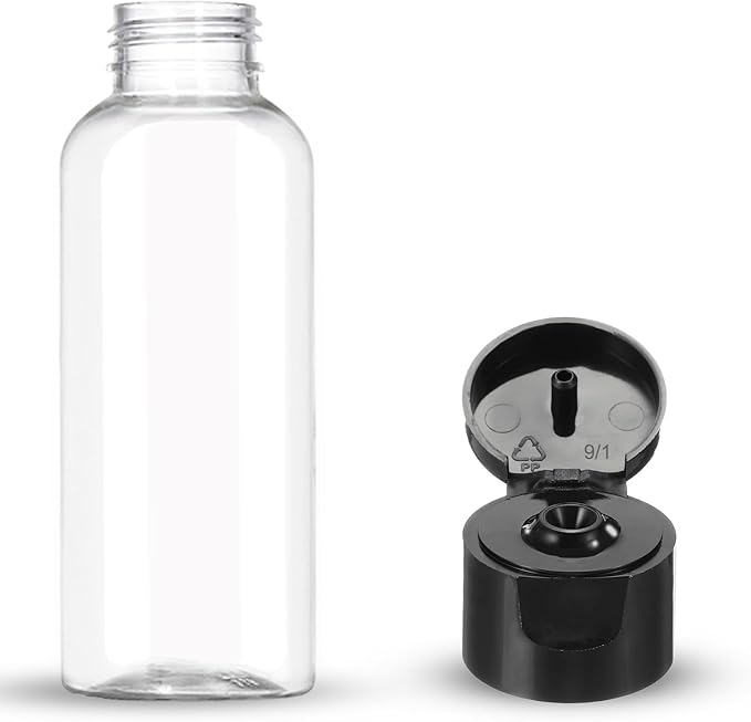 3.4 oz Clear Plastic Bottle With Flip Cap -TSA Approved