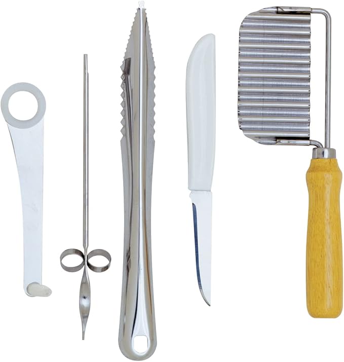 Garnishing Tool Set for Fruit & Vegetable | 5pc | Stainless Steel | Norpro
