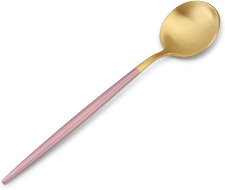 Flatware Set Pink/Gold | Designer Tableware | 20 pc | Vikko