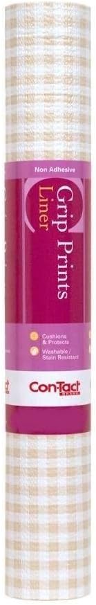 Khaki Plaid Grip 18" x 4FT Contact Paper