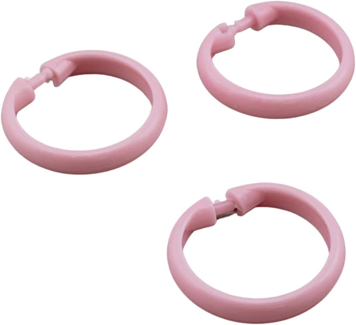 Shower Curtain Hooks | Pink | Set of 12 | Bath Elements