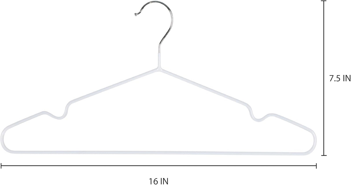 12pk White Flat Metal Hangers 12Pk Simplify