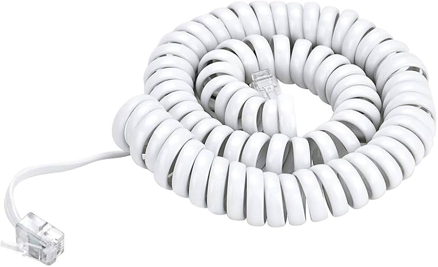 Phone Coil Cord 15FT White Trisonic