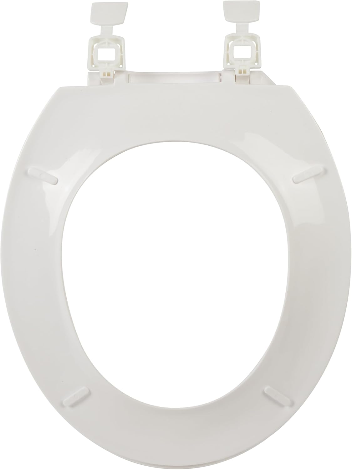 Round Toilet Seat | 13.9"L x 16.7"W | White Plastic | Fits Standard Round Toilets | Bath Bliss