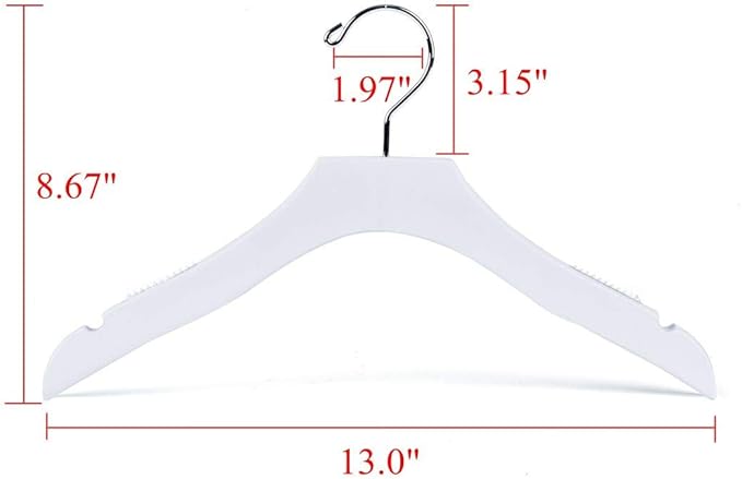 Wood Kid Size Hangers White 13" 5PK Quality Hangers