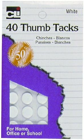 Thumb Tacks White Charles Leonard Inc
