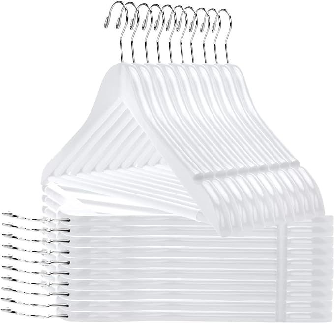 Wooden Suit Hangers White 5PK Quality Hangers