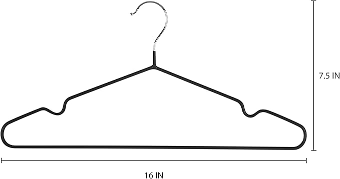Black No-Slip Metal Hanger 12PK