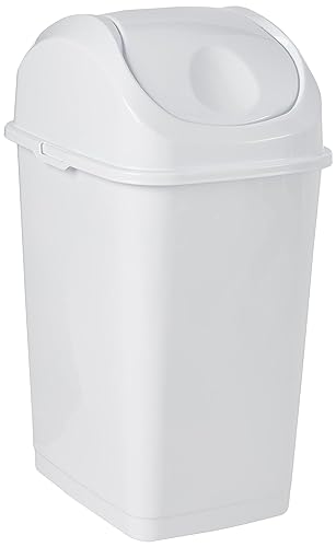 Trash Bin 9 Gallon White Superio (Swing Top Cover)