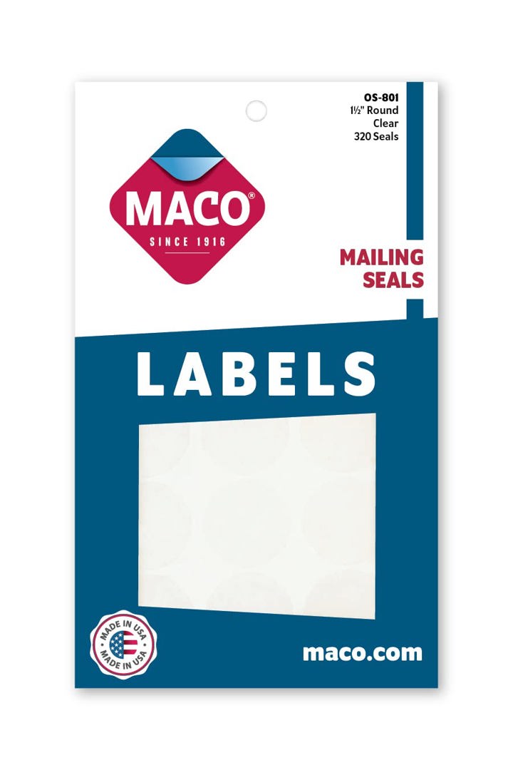 Clear Seal Labels 320ct MACO