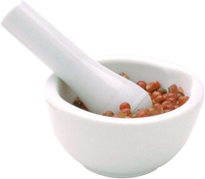 Porcelain Mortar & Pestle Mini | Ceramic | 60 ML | White | Norpro