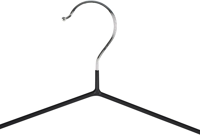 Black No-Slip Metal Hanger 12PK