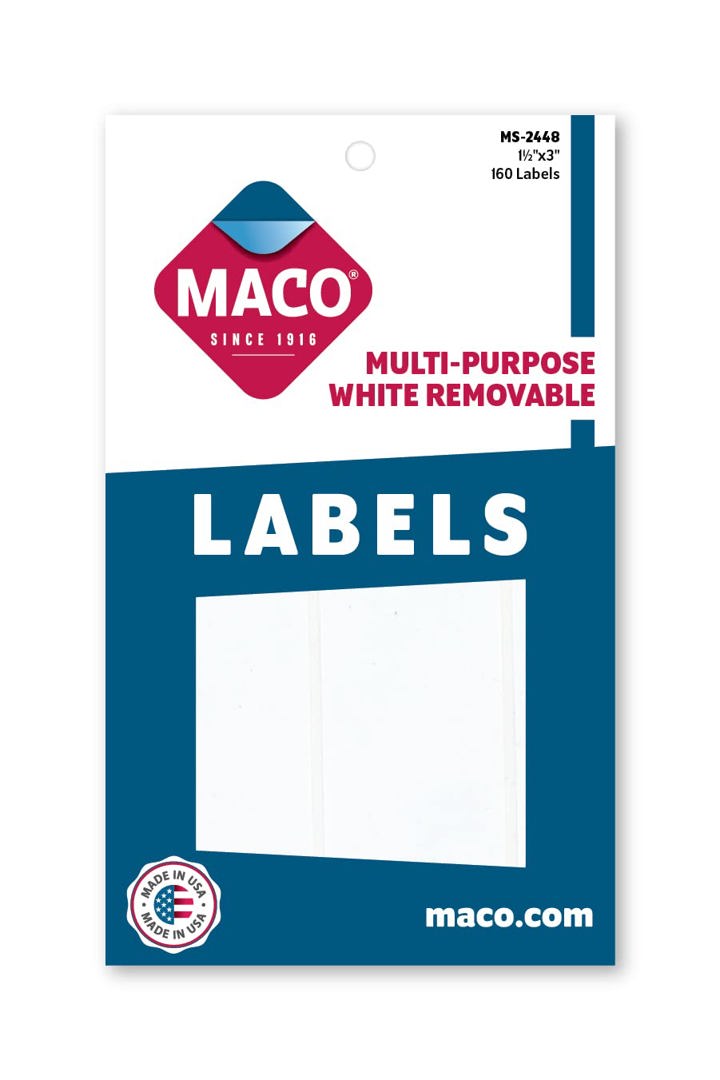 Rectangle Labels 1.5x3" MACO