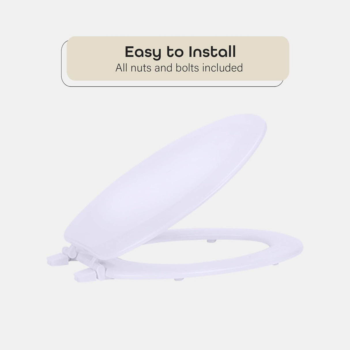 Plastic Elongated Toilet Seat | 19" Length | White | TruHome