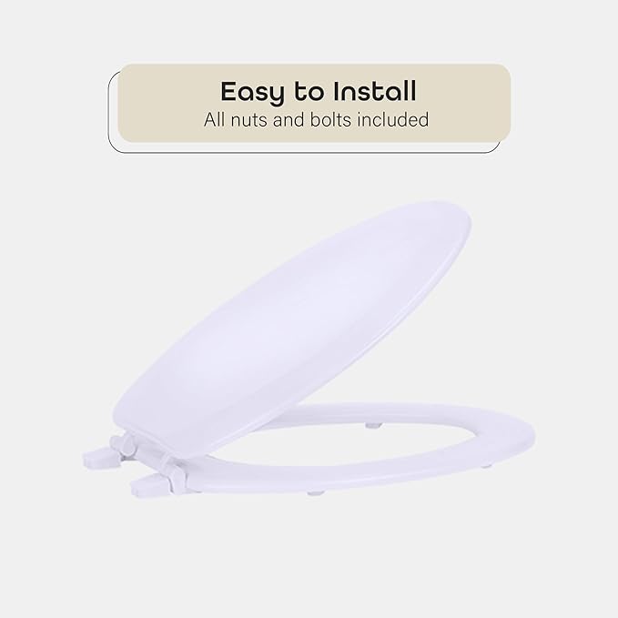 Wood Toilet Seat White 19" Achim