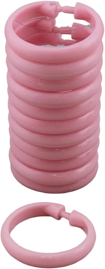 Shower Curtain Hooks | Pink | Set of 12 | Bath Elements