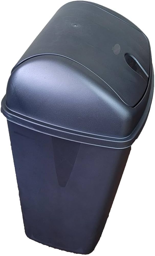 Trash Bin 10LT Black YBM (Swing Top Cover)