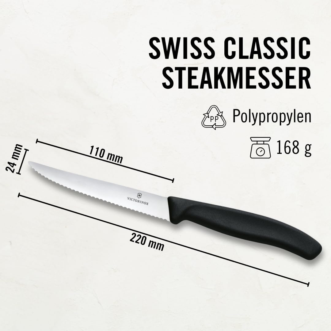 victorinox steak knife Stainless Blade | Black Handle | Serrated