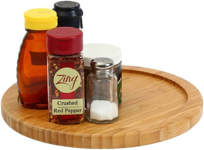 Lazy Susan Turntable Non-Skid | Bamboo Wooden | 18” | YBM Home